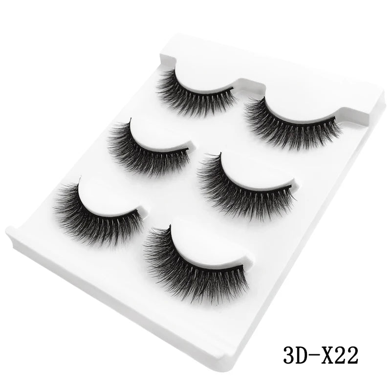 3 Pairs natural false eyelashes thick makeup real 3d mink lashes soft eyelash extension fake eye lashes long mink eyelashes 3d.