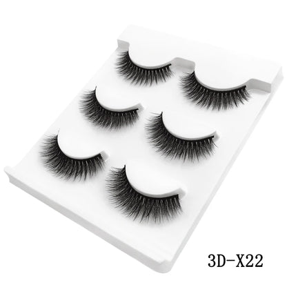 3 Pairs natural false eyelashes thick makeup real 3d mink lashes soft eyelash extension fake eye lashes long mink eyelashes 3d.
