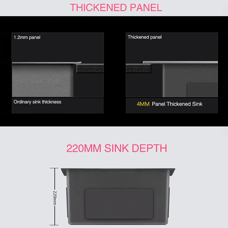 Rose Gold Kitchen Sink Nanometer Technology Gold 4mm thickness 304 Stainless Steel Manual Sink Single Bar Counter Kitchen Sink