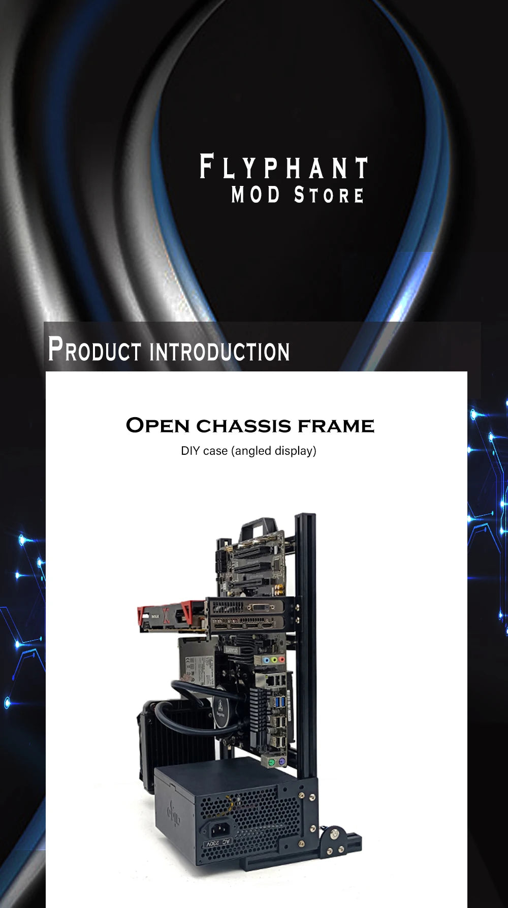 DIY Computer Open Frame,Vertical ATX/ ITX / MATX Gamer Cabinet Aluminum,Modding Desktop Gaming PC Case Water Air Cooler.