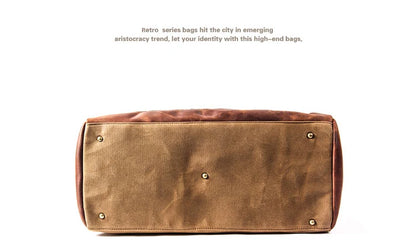 Wasserdichte gewachste Canvas Leder Herren Reisetasche Handgepäcktasche Handgepäck Große Tragetasche Vintage Herren Duffle Wochenendtasche große Übernachtung