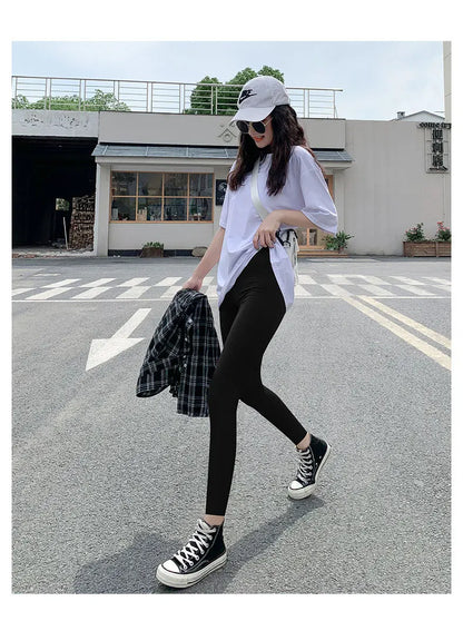 BIVIGAOS Micro Pressure Sharkskin Leggings Women Black Fitness Shaping Hip Lifting Leggings Skinny Slim Sport Workout Leggings