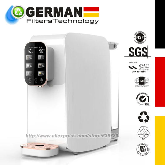 Hot Water Countertop Reverse Osmosis Water Filtration Purification System, 3 Stage RO Water Filter, 3: 1 Low Drain Ratio.