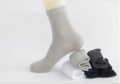 HSS 5/10 Pairs Men's Cotton Blend Socks Black Business Men Socks Soft Breathable Summer Winter for Male Socks Plus Size (6.5-14).