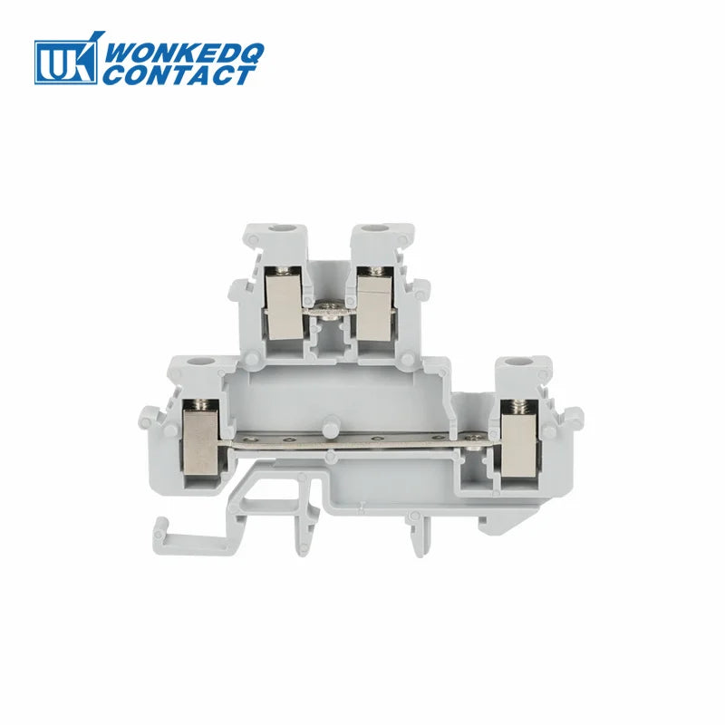 10 Stück MBKKB-2.5 Schraube Doppelstufe DIN-Schienenklemmenblock, 2,5 mm2 Drahtverbinder, universeller Durchgangsstecker 2 Schicht MBKKB2.5