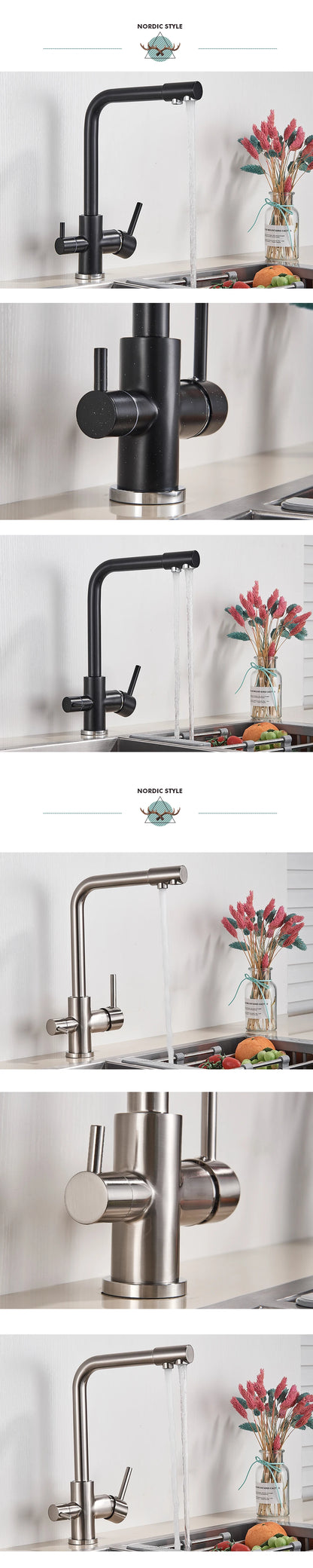 Filtered Kitchen Sink Faucets Drinking Water Filter Kitchen Faucet Sink Tap Hot Cold Water Tap For Kitchen