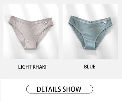 FINETOO 3PCS/Set Women's Underwear Cotton Panty Sexy Panties Female Underpants Solid Color Panty Intimates Women Lingerie M-2XL