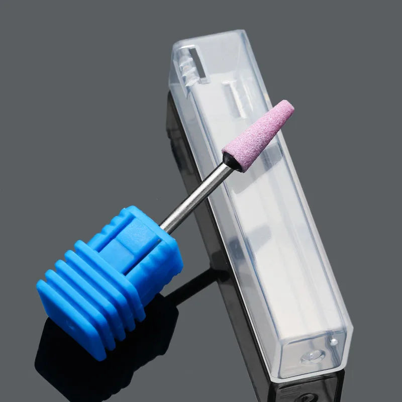 Pink Ceramic Stone Burr Drill Bits Milling Cutter Manicure Electric Corundum Nail Files Machine Nail Drill Polishing Accessories.