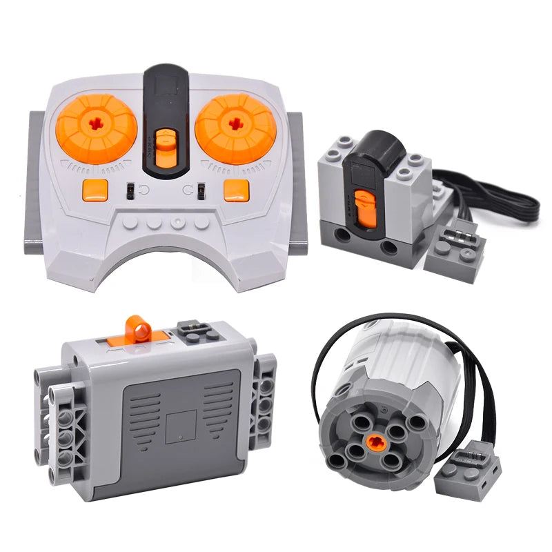 Power Functions Servo Train Car Motor Polarity Switch IR Speed Remote Control Receiver Battery Box Educational Kid Program Toys.