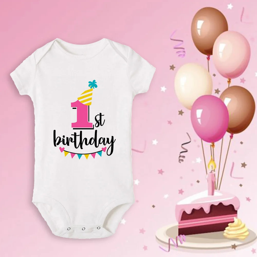 Neugeborenen Baby Ein Jahr Alt Geburtstag Bodys Jungen Mädchen Geboren Krabbeln Nette Drucken Overalls Kleinkind Infant Kleidung Geburtstag Geschenke