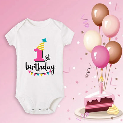 Neugeborenen Baby Ein Jahr Alt Geburtstag Bodys Jungen Mädchen Geboren Krabbeln Nette Drucken Overalls Kleinkind Infant Kleidung Geburtstag Geschenke