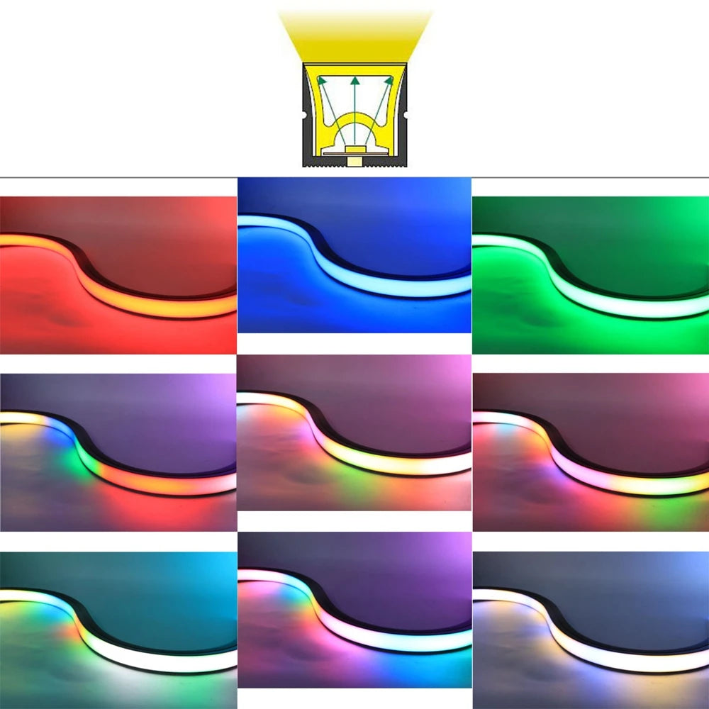 WS2812B WS2811 SK6812 LED Neon Rope Tube 5050 Flexible LED Strip Light Silica Gel Soft Lamp Tube IP67 Waterproof For Decoration.