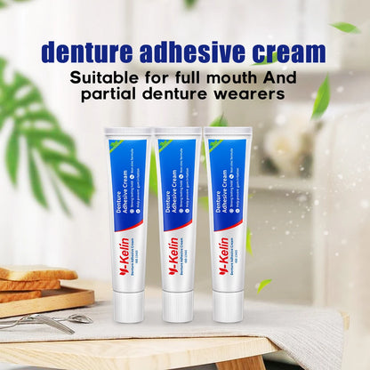 Y-Kelin Denture Adhesive Cream 120Gram (40g*3 Packs) Strong Dentadura Prosthesis Teeth GlueRemovable False Elderly Gift.