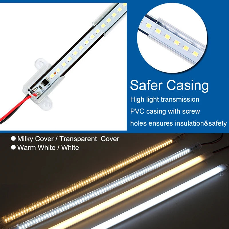 30cm/50cm/60cm LED Rigid Light Strip High Brightness LED Fluorescent Floodlight Tube Bar Industries Showcase Display Lamp 220V.
