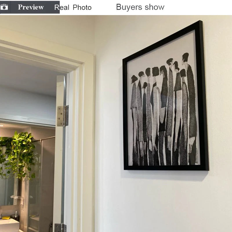 Modern Black White Abstract Characters Fashion Canvas Paintings Posters and Prints Wall Art Pictures for Living Room Home Decor.