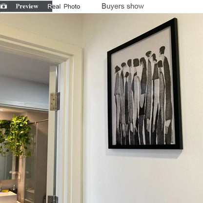 Modern Black White Abstract Characters Fashion Canvas Paintings Posters and Prints Wall Art Pictures for Living Room Home Decor.