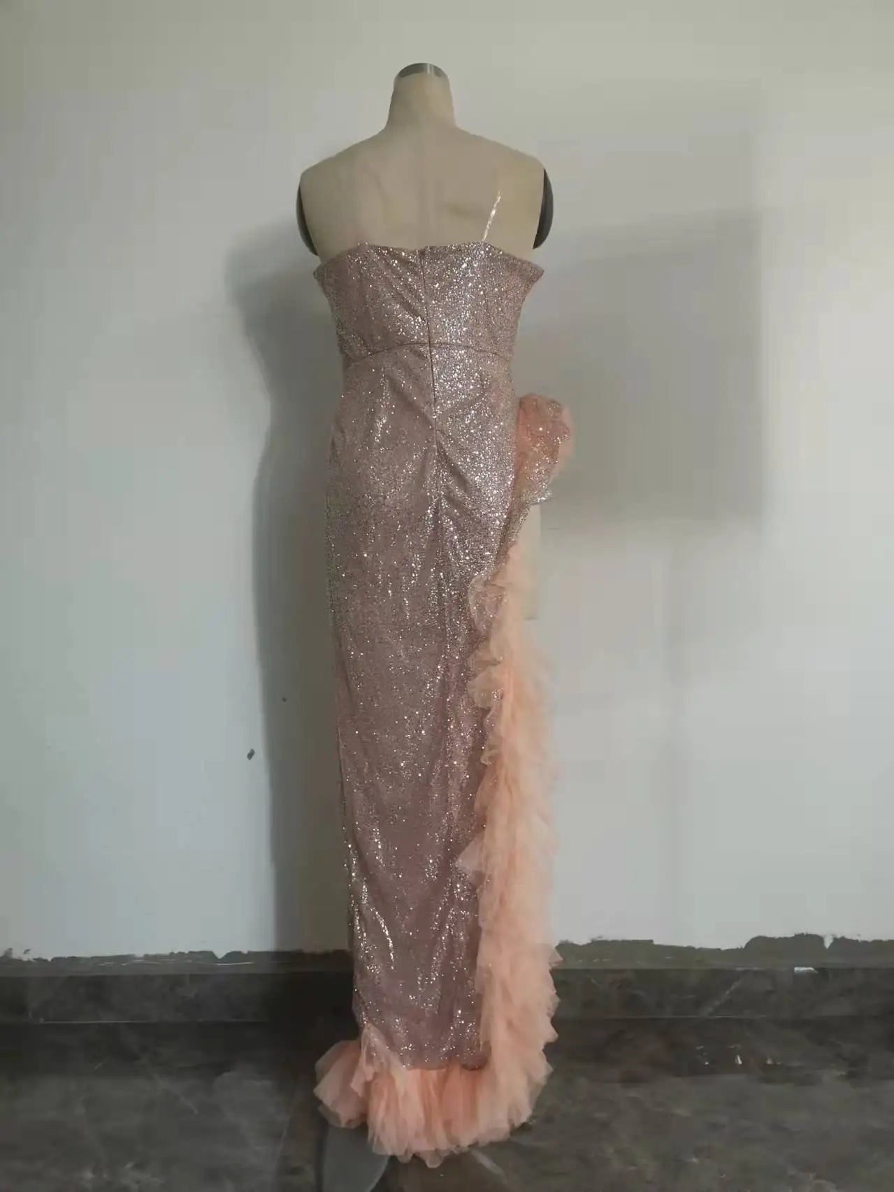 Vestidos Gala Prom Dresses Glitter Sequin Side Slit Sweetheart Mermaid Party Dress Vestidos.