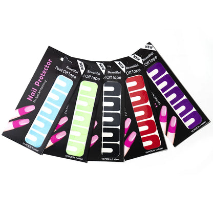 10/20/50 Pcs U-shape Spill-proof Anti-overflow Nail Polish Paint Varnish Peel Off Tape Finger Cover Nail Protector Stickers.