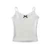 Women Summer New Fashion Lace Bow Tank Tops Vintage Sleeveless Backless Slim Casual Female Camis Chic Tops.