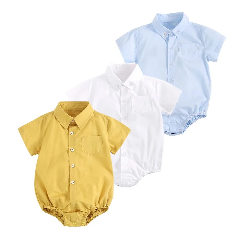 Sanlutoz Sommer Baby Jungen Bodys Baumwolle Kleinkind Kleidung Einfarbig Casual Kurzarm Kleinkinder Kleidung Casual.