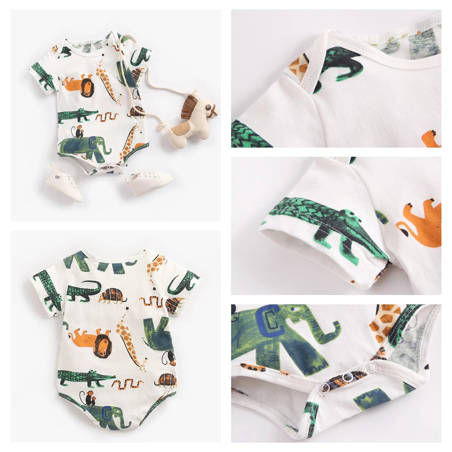 Sanlutoz Baby Jungen Mädchen Bodys Sommer Baumwolle Kleinkind Kleidung Cartoon Unisex Kurzarm.