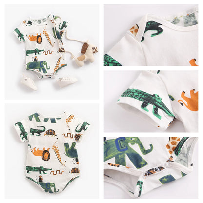 Sanlutoz Baby Jungen Mädchen Bodys Sommer Baumwolle Kleinkind Kleidung Cartoon Unisex Kurzarm.