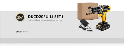 DEKO Akku-Bohrschrauber, 12 V, 16 V, 20 V, Mini-Wireless-Elektrowerkzeuge, DC-Lithium-Ionen-Akku, Elektroschrauber, Heim-DIY-Bohrmaschine