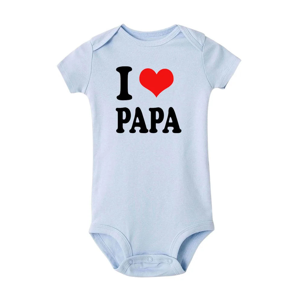 Ich und Mama Love You Daddy Baby Jungen Mädchen Overall Neugeborenes Baby Kleinkind Kleidung Kurzarm Body Valentinstag Geschenke