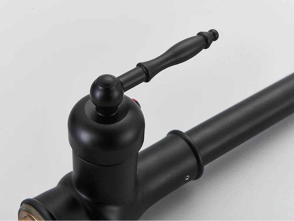 POIQIHY Antique Brass Kitchen Faucet Pull Out Bathroom Kitchen Mixers Single Handle Pull Down Cold Hot Water Tap Deck Mounted