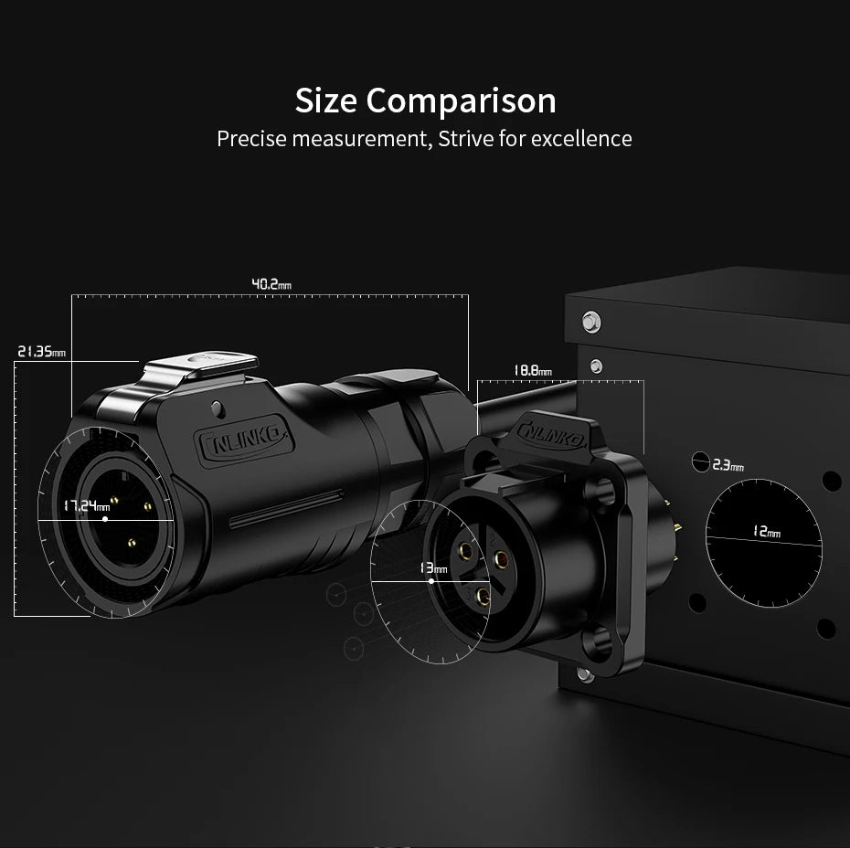 CNLINKO LP12 2~8 Pin Circular Connector with 1 Meter Cable Assemblies IP68 Waterproof Outdoor Industrial Electrical Connector.