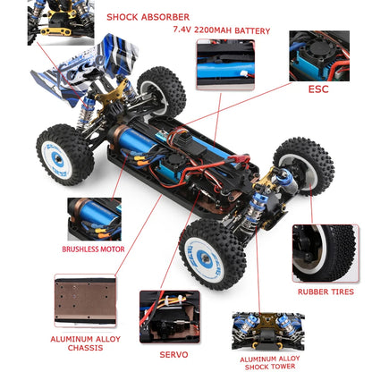 Wltoys New 124017-V8 1/12 2.4G Racing RC Cars 4WD Brushless Motor 75Km/H High Speed Remote Control Off-road Drift Toys For Aduit.