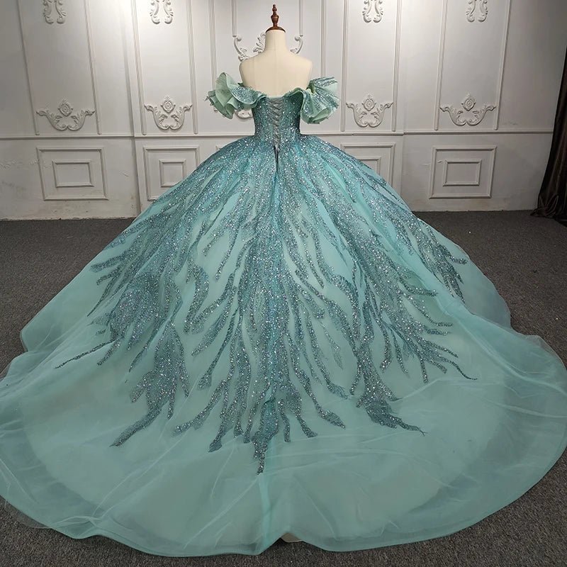 Jancember DY9986 Off Shoulder Sweetheart Ball Gown Women Evening Dresses Elegant.