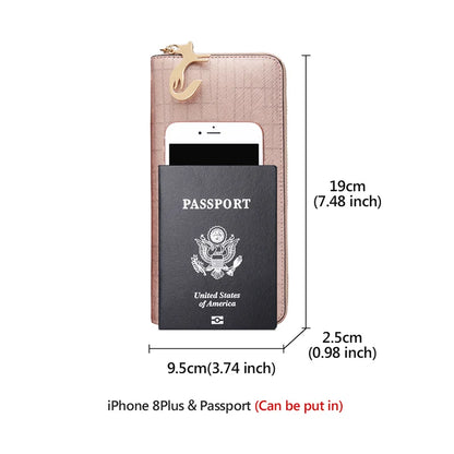 FOXER Women Split Leather Wallet Bifold Clutch Bag with Wristlet Fashion Card Holder Coin Purse Cellphone Bag Female Money Bag.