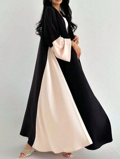 Middle-East Ethnic Clothing Loose Open Front Abaya Muslim Women Abayas Casual Kaftans Islamic Full Sleeve Maxi Dresses Jilbabs.