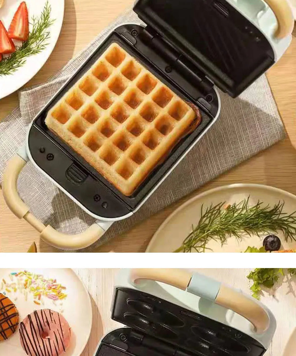 2025 New Sandwichera 3 en 1 Tostadora eléctrica Waffle Maker Desayuno Pancake Donut Egg Waffle Fish Cake Horno eléctrico.