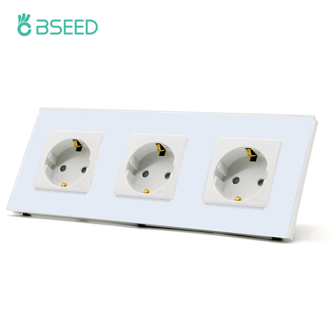 BSEED 1/2/3Gang Touch Licht Schalter 1Way Einfache Sensor Schalter Typ-c USB Steckdosen EU Standard glas Panel Blaue Hintergrundbeleuchtung 10A Weiß.