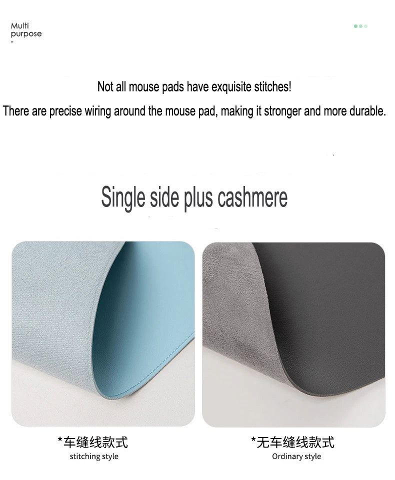 white mousepad Portable Mouse pad large Gaming Waterproof Non-slip PU Suede Desk Mat Computer Keyboard desk pad Mats.