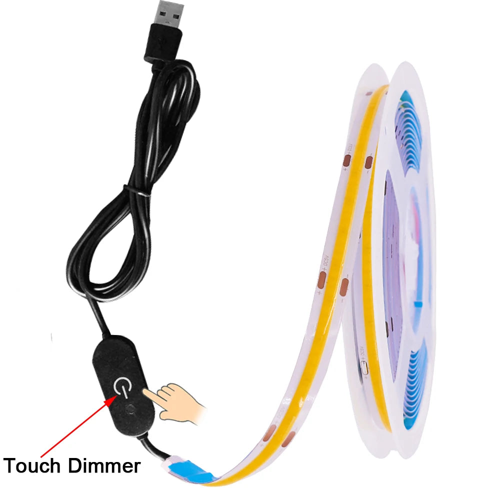 DC 5V LED COB Streifen Licht USB Hohe Dichte Linear Beleuchtung 320LED Flexible Band Lichter Warm Natürliche Weiß rot Blau Grün Dekor