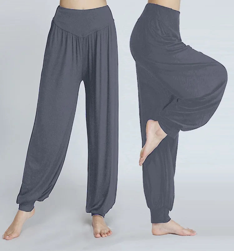 Women Yoga Pants Women Plus Size Sports Pants Yoga Leggings Colorful Bloomers Dance Yoga TaiChi Pants Modal WomenTrousers.