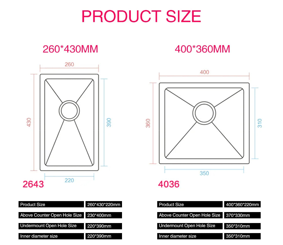 Rose Gold Kitchen Sink Nanometer Technology Gold 4mm thickness 304 Stainless Steel Manual Sink Single Bar Counter Kitchen Sink