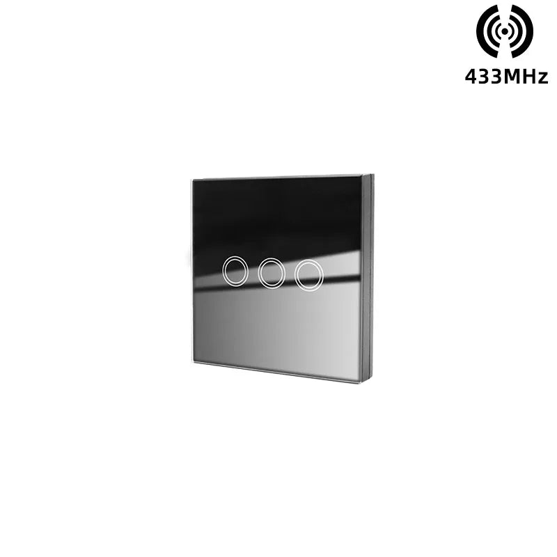 433 MHz intelligenter Lichtschalter Rf Wireless Touch Wandschalter mit Fernbedienung gehärtetes Glas Panel Schalter für Zuhause LED LAMPE 220 V.