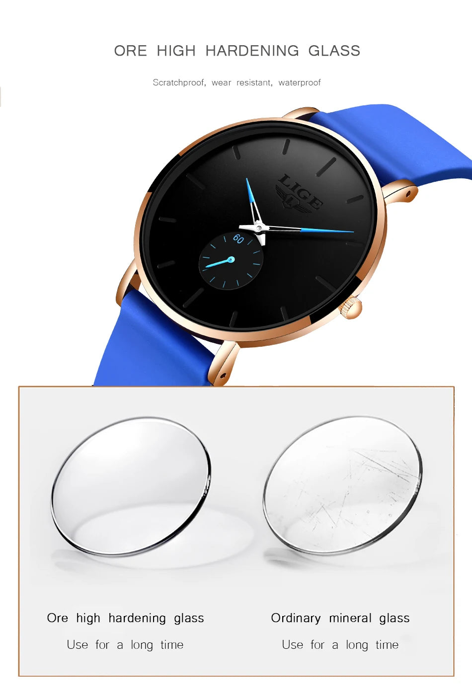 LIGE New Rose Gold Women Watch Business Quartz Watch Ladies Top Brand Luxury Female Wrist Watch Women Girl Clock Relogio Feminin.