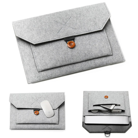11.6/13/14/15"Laptop Sleeve Felt Ultralight Notebook Tablet Pad Case Multi-pocket Pouch Bag Briefcases for Apple Macbook/ Asus.