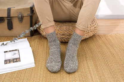 Winter Men's Merino Wool Socks Super Thick Warm High Quality Harajuku Retro Snow Casual Antifreeze Cashmere Socks Men 3 Pair