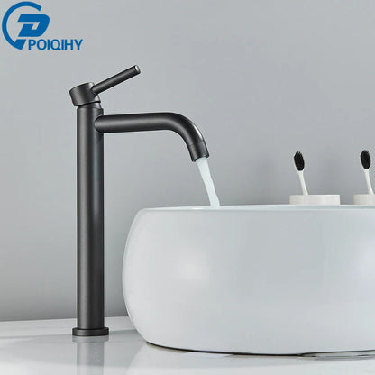 Black Basin Faucet Bathroom Washbasin Water Mixer Tap Hot Cold Water Basin Sink Tap Bathroom Faucet Tap Brushed Gold Faucet