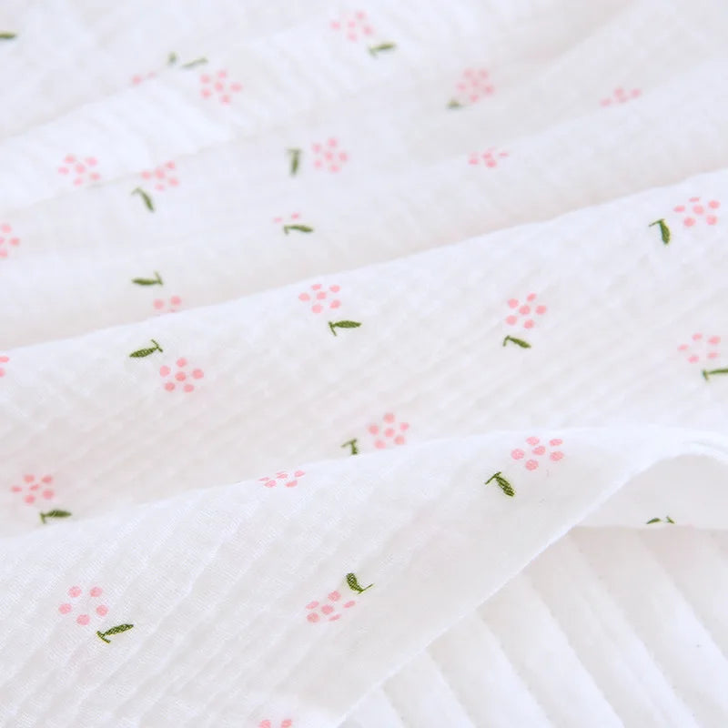 Fdfklak Spring Fall Full Sleeve Homewear Loose 2Pcs Pajama Set 100% Gauze Cotton Casual Print Sleeping Shirt Home Wear Clothes