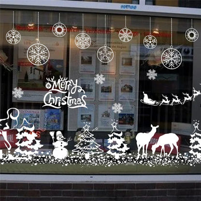 Celebrate Christmas Wall Stickers For Store Office Home Decoration White Xmas Festival Theme Wall Mural Art Diy Window Decals.