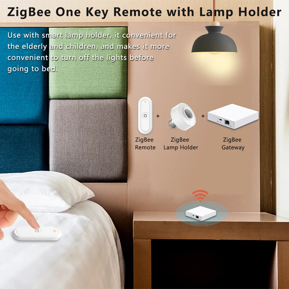 LoraTap ZigBee 3.0 Wireless 14 EU US Push Button Remote Tuya Scene Automation Control Switch Smart Life App Hub Need.