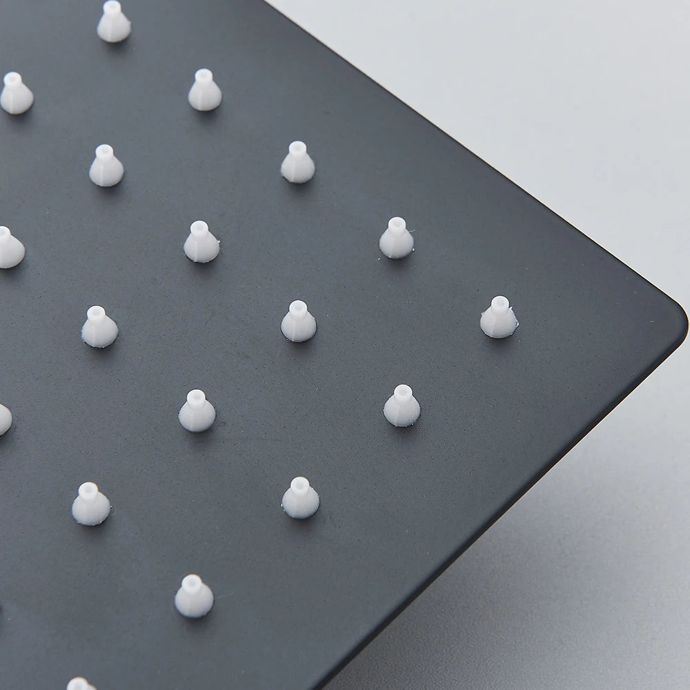 Black Shower Faucets System Bathroom Wall Mounted Rainfall Shower Kit Concealed Embedded Box Hot Cold Water Mixer Tap SUS304