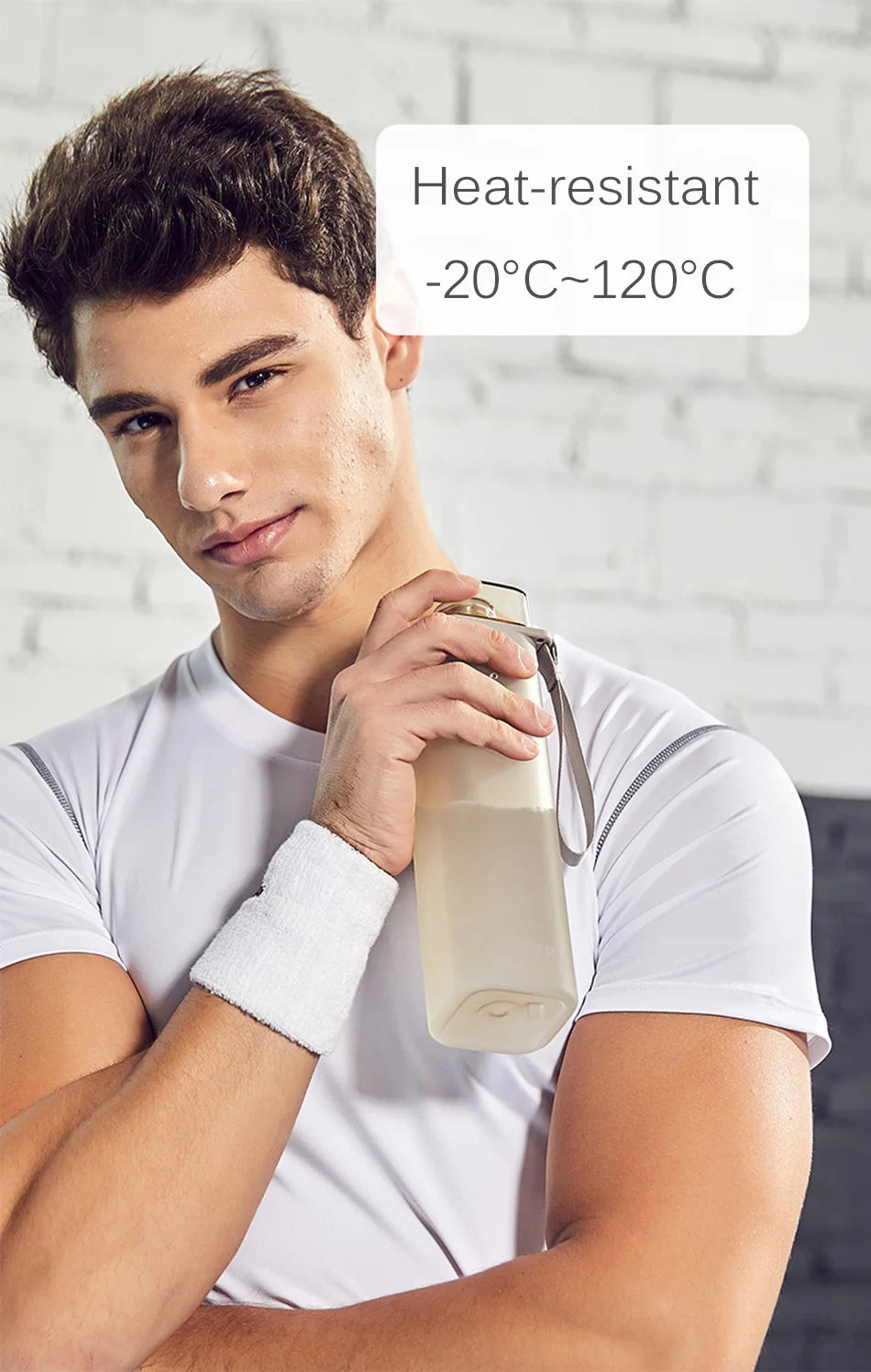 Fashion Square Frosted Plastic Water Bottle Portable Leakproof Transparent Gym Bottle Outdoor Sport Direct Drinking Cup BPA Free.